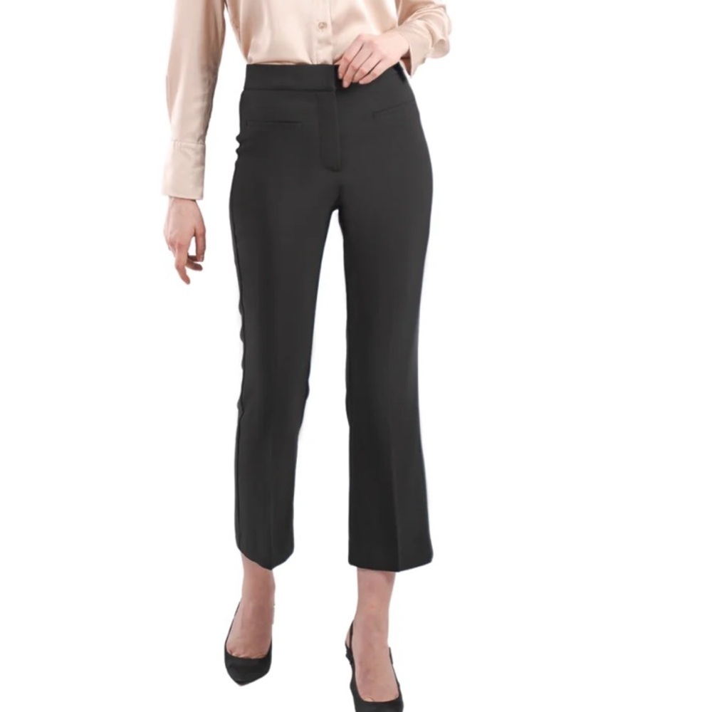 Sandy & Sid Summer Woven Work Pants High Waist Straight Leg Pants Black Sz 6